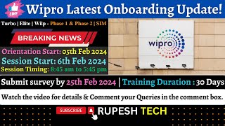 Wipro Onboarding Update  Submit Survey By 25th Feb 2024  NGA Preskilling Training Watch Now🔥✔️ [upl. by Grannie624]