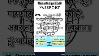 Strongest Passport 🛂  Most Benefit  passport germany italy france tranding singapore gkquiz [upl. by Sirdi]