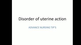 Disorders of uterine action  precipitate labor  lecture in hindi  ADVANCE NURSING TIPS [upl. by Furlani]