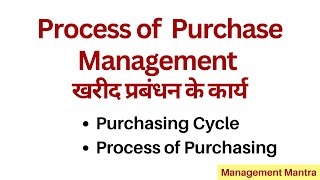 Process of Purchase Management  Steps in Purchasing Process  Purchase Management Process [upl. by Tyree]