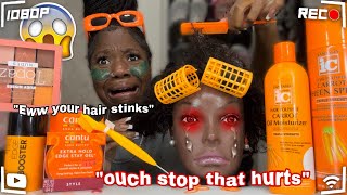 Doing my Mannequin dirty Hair Only using ORANGE products [upl. by Giacobo135]