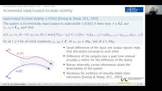 M Müller Incremental inputoutputtostate stability and optimizationbased state estimators [upl. by Richie32]
