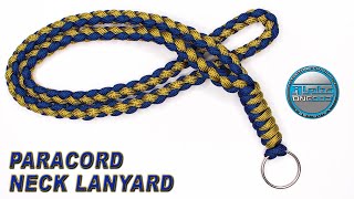 How to Make a Paracord Neck Lanyard 4 Strand Round Braid Key Chain Paracord Snake Knot Fast amp Easy [upl. by Nonnahsed]