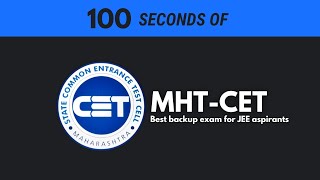 MHT CET in 100 seconds  Better option than JEE [upl. by Eniotna]