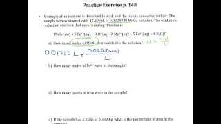 Practice Exercise p 148 Stoichiometric Calculations with a Redox Reaction [upl. by Leifer]