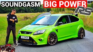 🐒 IMMENSE 5 CYLINDER TURBO SOUNDS 520HP FORD FOCUS RS MK2 REVIEW [upl. by Erdnuaed765]