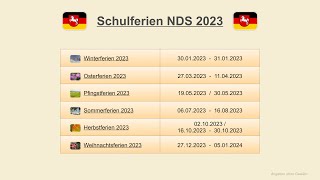 Schulferien NDS 2023 [upl. by Paugh]