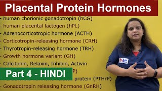 Placental Function in Hindi  Part4  Protein Peptide Hormones amp Immunology  Nursing Lecture [upl. by Cohn]