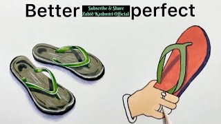 How to draw a chappal Best ever drawing of chappals from simple to perfect [upl. by Ettezus631]