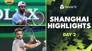 Wawrinka vs Mpetshi Perricard Berrettini Zhang amp Mensik Feature  Shanghai 2024 Highlights Day 2 [upl. by Buine]