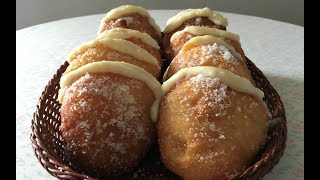 Cómo hacer BOMBAS RELLENAS CON CREMA PASTELERA  Berlinas rellenas [upl. by Lellih]