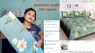 Bedsheet review for double bed under200 ruppes [upl. by Dannye]