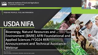 Technical Assistance Webinar AFRI BNRE Program Area FY24 RFA [upl. by Nayb322]