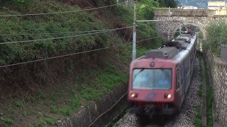 Circumvesuviana Italian Narrow Gauge Intercity Commmute Train Departing Sorrento italy [upl. by Kilk]