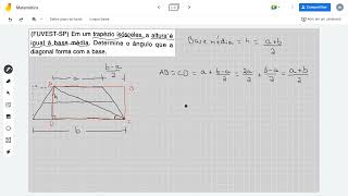 FUVESTSP Em um trapézio isósceles a altura é igual à base média [upl. by Stella]