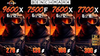 Ryzen 5 9600X vs 5 7500F vs 5 7600x vs 7 7700x  Test  1080p  1440p  RTX 4090 [upl. by Eiralc]