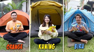 TANTANGAN CAMPING 1 WARNA MAKANAN DAN MINUMAN SESUAI WARNA BAJU [upl. by Euh]