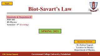 BiotSavart’s Law [upl. by Enerahs]