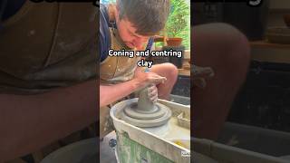 Pottery tutorial for beginners coning and centring clay on a pottery wheel ceramic pottery art [upl. by Niala830]