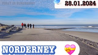 Norderney Germany Sonntag vormittags bei wunderbaren Winterwetter City life 2024 [upl. by Thapa]