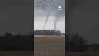 Two tornadoes Multivortex tornado appears in Ohio sky [upl. by Eelrebmyk]