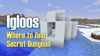 Minecraft 19  Igloos  Where To Find  Secret Dungeon [upl. by Geof57]