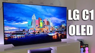 NEW 2021 LG C1 OLED Unboxing and Setup  EVERYTHING YOU NEED TO KNOW [upl. by Nosnaj57]