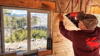 Installing Pine Tongue amp Groove in the Off Grid Mountain Cabin [upl. by Nonarb]