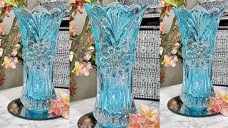 DIY FOOD COLORING ROOM DECOR GLASS SET DIY CRYSTAL GLASS VASE amp CANDLE HOLDER SET [upl. by Millford]