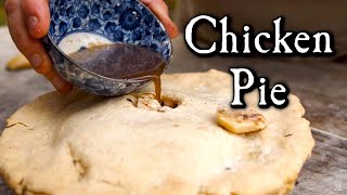 How To Bake In An Earthen Oven  Chicken Pie With Cream  18th Century Cooking [upl. by Icken]