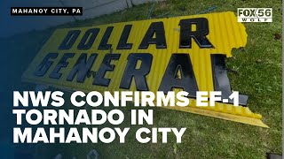 NWS Confirms EF1 Tornado in Mahanoy City [upl. by Shapiro]