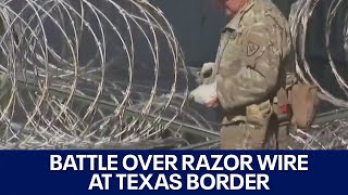 Texas border battle Supreme Court ruling Governor Abbott standing ground concerning razor wire  F [upl. by Ahseenat]