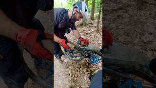 Repairing a bent chain ring caveman style mtb downhillmtb chain ring repair howto [upl. by Elleynad]