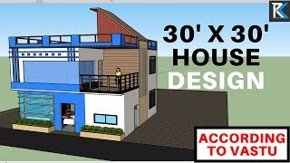 7 30 X 30 modern house design south facing building according to Vastu  RK SurveyampDesign [upl. by Zetniuq]