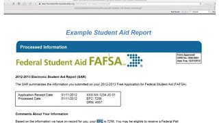 How to read your FAFSA Student Aid Report SAR [upl. by Conrade]