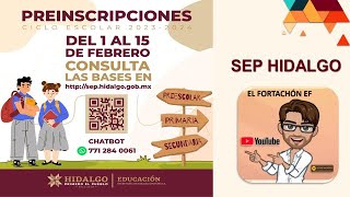 Preinscripciones Preescolar  Primaria  Secundaria SEP Hidalgo [upl. by Brenda856]