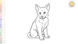 German Shepherd Puppy drawing easy  Art tutorial  How to draw A Puppy step by step artjanag [upl. by Nelhsa]