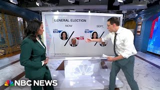 Steve Kornacki explains Donald Trump pulling even with Kamala Harris in NBC News poll [upl. by Soule]