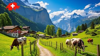 Lauterbrunnen🇨🇭 The Most Heavenly Beautiful Place In Switzerland Walking Tour  Grindelwald [upl. by Ledah282]