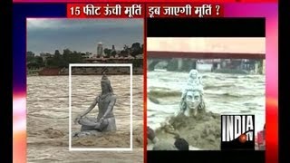 Lord Shiva Idol Washed Away in Rishikesh  India TV [upl. by Esalb58]