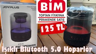 Bim Aktüel  Işıklı Bluetooth Hoparlör  Joyplus bts01  Fiyat  125TL [upl. by Aivitnahs]