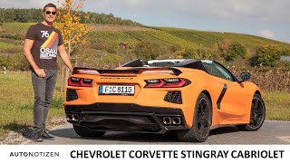 Chevrolet Corvette C8 Stingray V8Mittelmotor im Cabrio Erster Test  Review  Sound  2021 [upl. by Tniassuot]