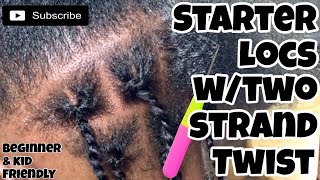 STARTER LOCS TUTORIAL TWO STRAND TWIST  3 MONTH UPDATE amp 1ST RETWIST  LOC JOURNEY [upl. by Lingwood]