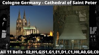 Cologne Cathedral Kölner Dom  Plenum of 11 Bells The Sound of Each Bell amp All Bells Ringing 🔔 [upl. by Mattias]