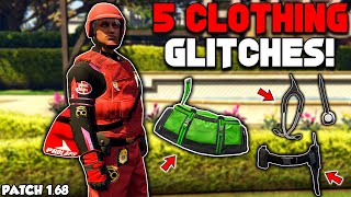 GTA 5 ONLINE TOP 5 CLOTHING GLITCHES AFTER PATCH 168 Cop Outfit Colored Duffel Bag amp More [upl. by Raquela]