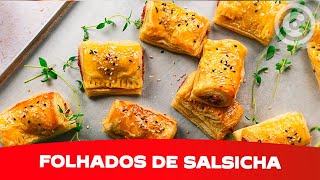 Como fazer Folhados de Salsicha  Receita de Carne [upl. by Branch]