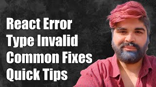 ReactcreateElement Error Type is Invalid  Fixing Common Issues [upl. by Schlicher139]