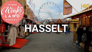 City walk in Hasselt and Winterland 2022❄️🇧🇪 4K [upl. by Neetsyrk950]