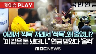 이래서 싹둑 저래서 싹둑왜 줄었나 “피 같은 돈 냈더니” 연금 믿었다 ‘울컥’  핫이슈PLAY MBC뉴스 2024년 9월 16일 [upl. by Kissel]