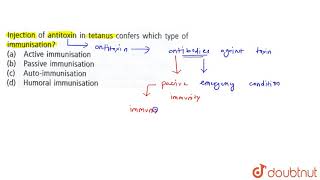 Injection of antitoxin in tetanus confers which type of immunisation [upl. by Htevi]